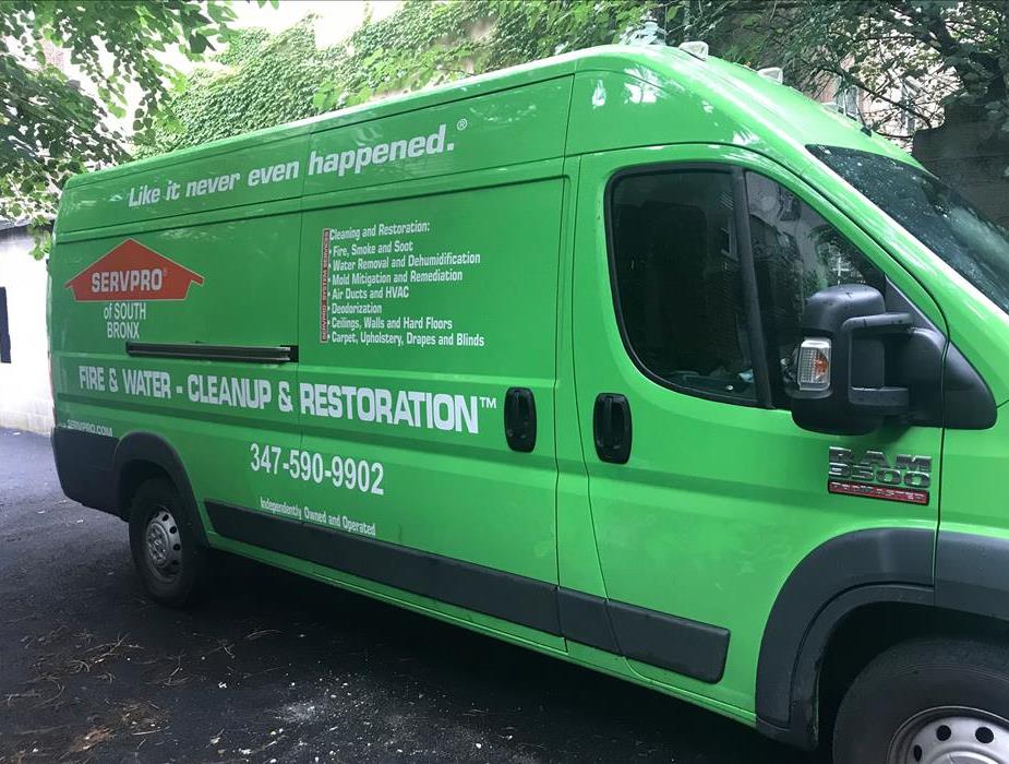 SERVPRO of South Bronx van on the way to restore your home or business